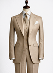 Beige Three-Piece Suit